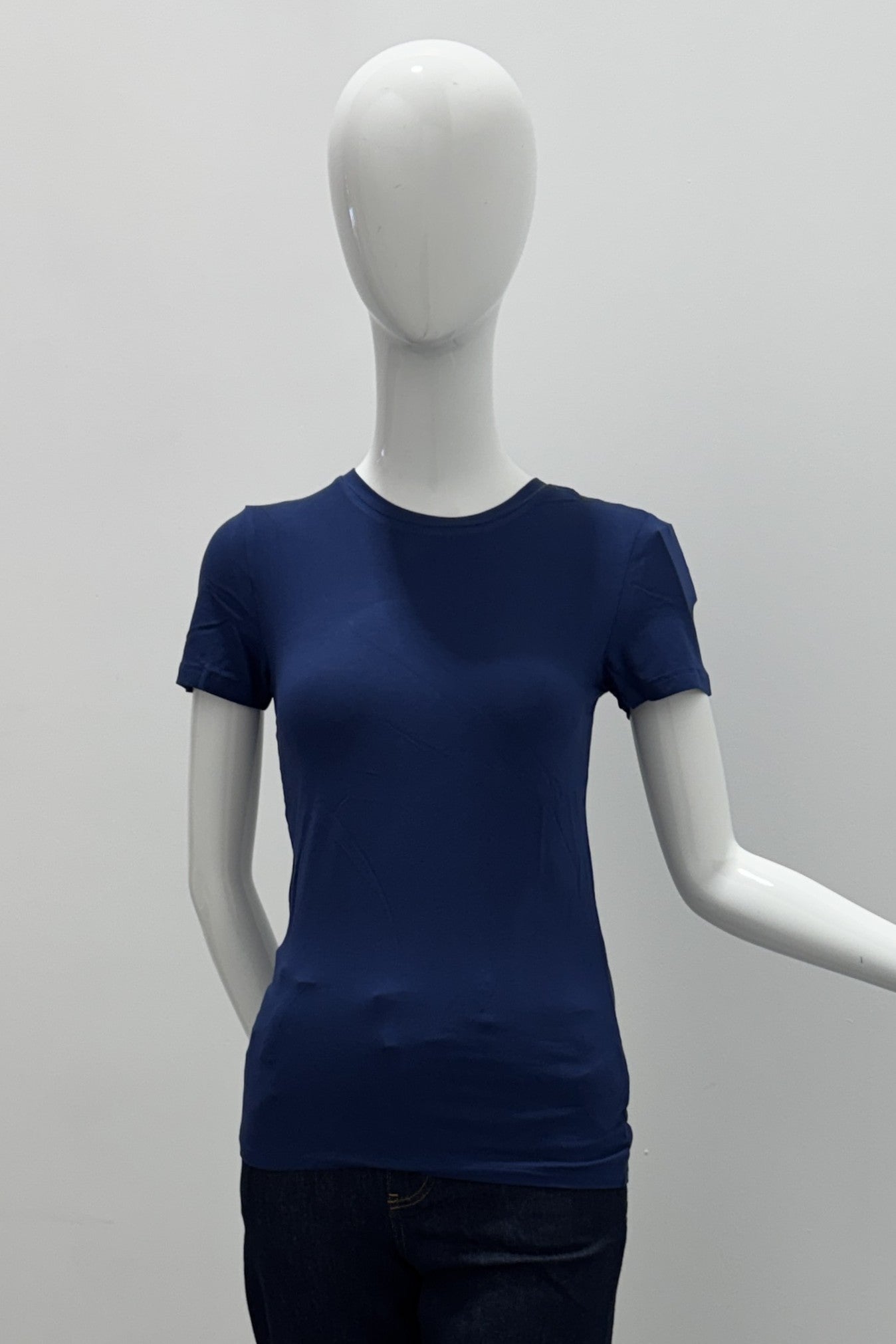 Majestic Filatures Soft Touch S/S Pull ras du cou Blue Moon