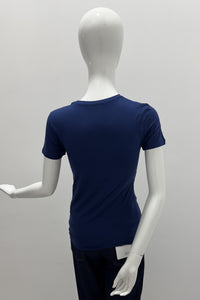 Majestic Filatures Soft Touch S/S Pull ras du cou Blue Moon