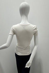 Majestic Filatures Soft Touch S/S Pull ras du cou crème