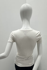 Majestic Filatures Soft Touch S/S Pull ras du cou crème