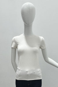 Majestic Filatures Soft Touch S/S Pull ras du cou crème