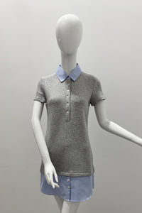 Veronica Beard Kenwood Mixed Media Dress Light Heather Grey