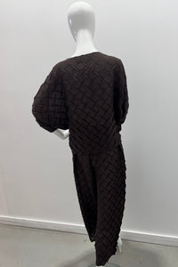 Meimeij Geometric Plissé Pants Moka
