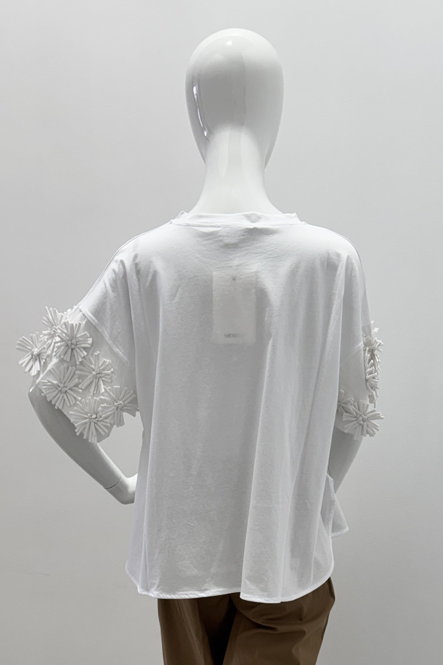 Meimeij Flower Sleeve T-Shirt Off White