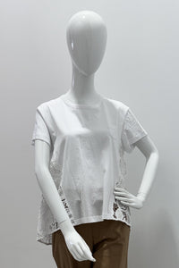 Meimeij Back Lace T-Shirt White/Off White