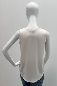 Repeat Silk Tank Top With Rib Knit Trims Gloss