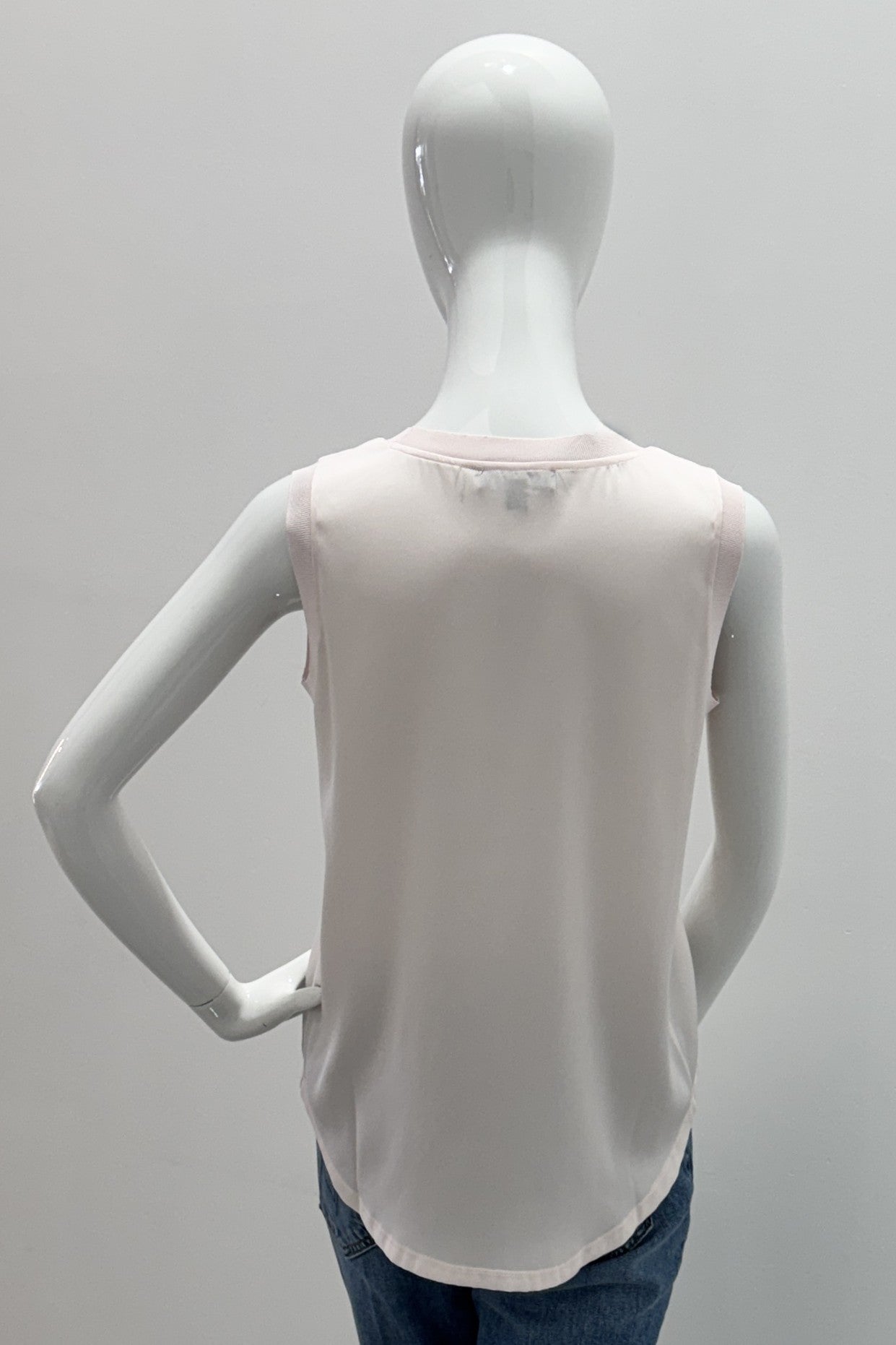 Repeat Silk Tank Top With Rib Knit Trims Gloss