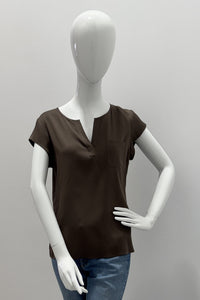Repeat Woven Silk Blouse Mud