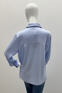 Repeat Silk Shirt With Side Slits Ocean