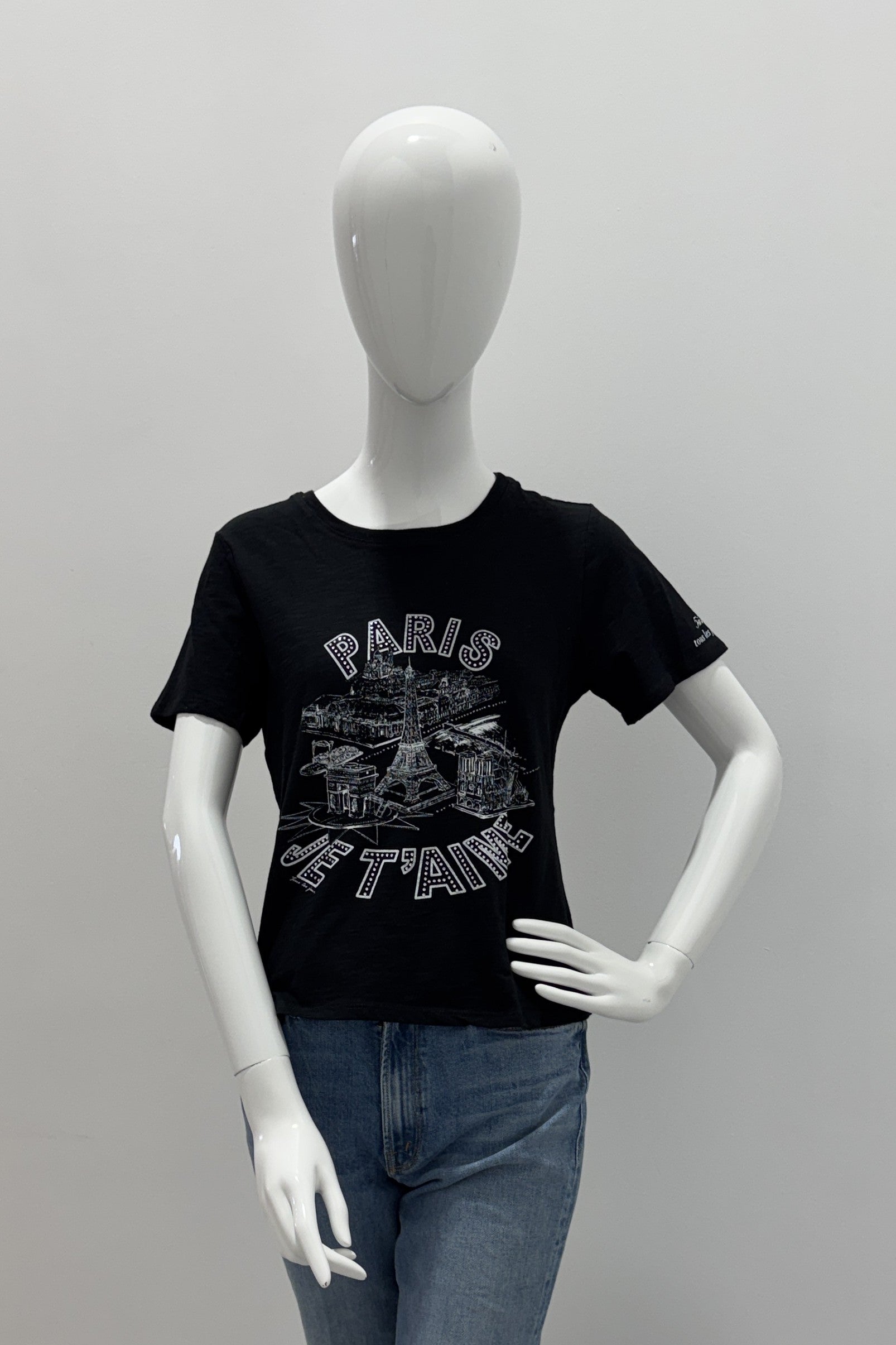 T-shirt vintage Paris Je T’aime avec strass de Cinq A Sept