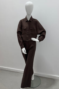 Purotatto Kimono Crop Jacket Cocoa-Chain