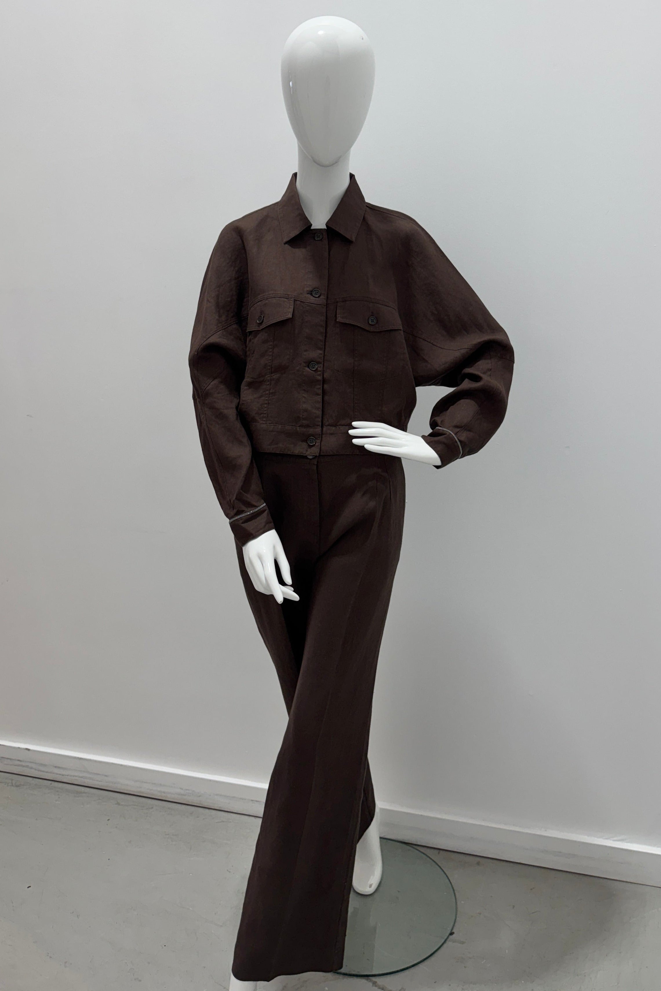 Purotatto Kimono Crop Jacket Cocoa-Chain