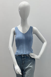 Purotatto V-Neck Cotton Tank Top Sky