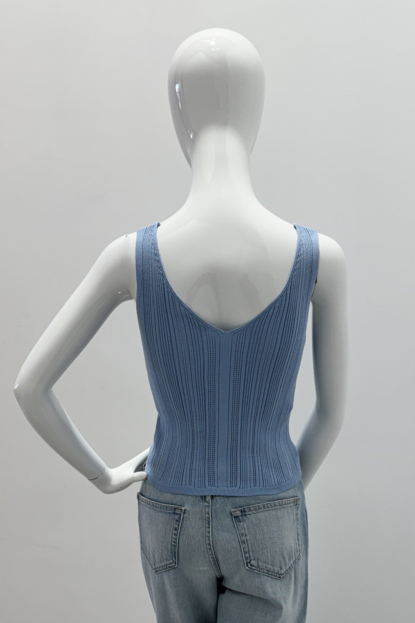Purotatto V-Neck Cotton Tank Top Sky