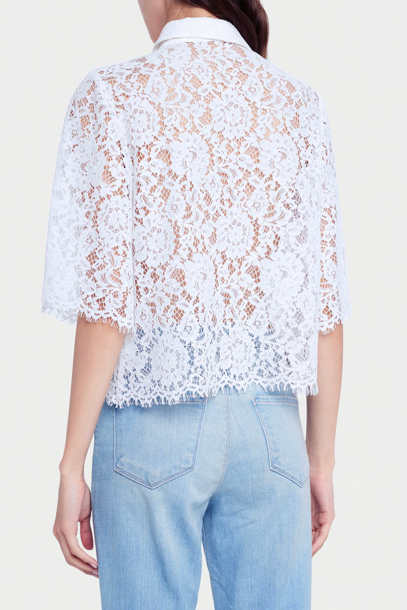 L'Agence Fern Bell Sleeve Lace Blouse