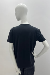 Majestic Filatures Lyocell Cotton Short Sleeve Semi Relaxed Crewneck T-Shirt Black