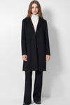 Cinzia Rocca Straight Black Wool and Cashmere Coat