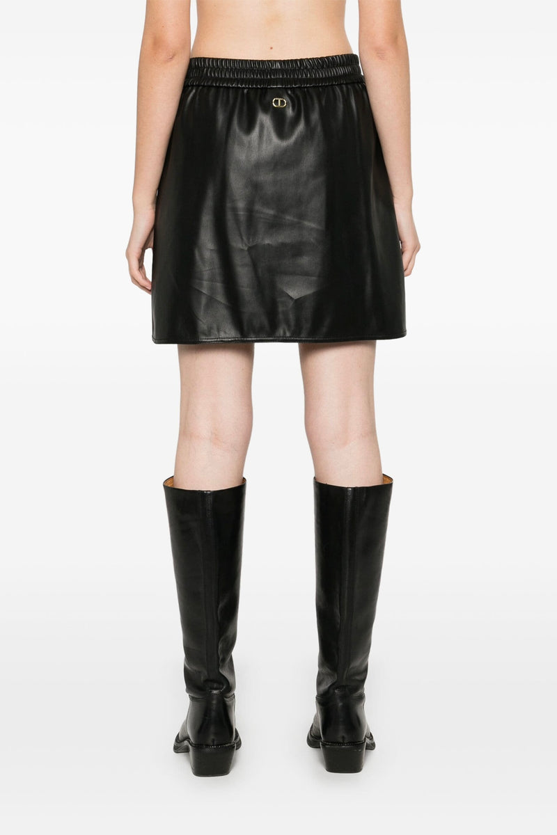 Twinset Faux-Leather Mini Skirt