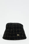 The Twinset Bouclé Bucket Hat with Oval T