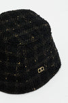 The Twinset Bouclé Bucket Hat with Oval T