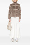 Twinset Short Faux Fur Coat with Inlays