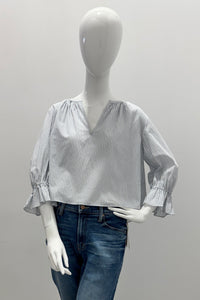 Frame The Poet Blouse Ocean Blue Multi