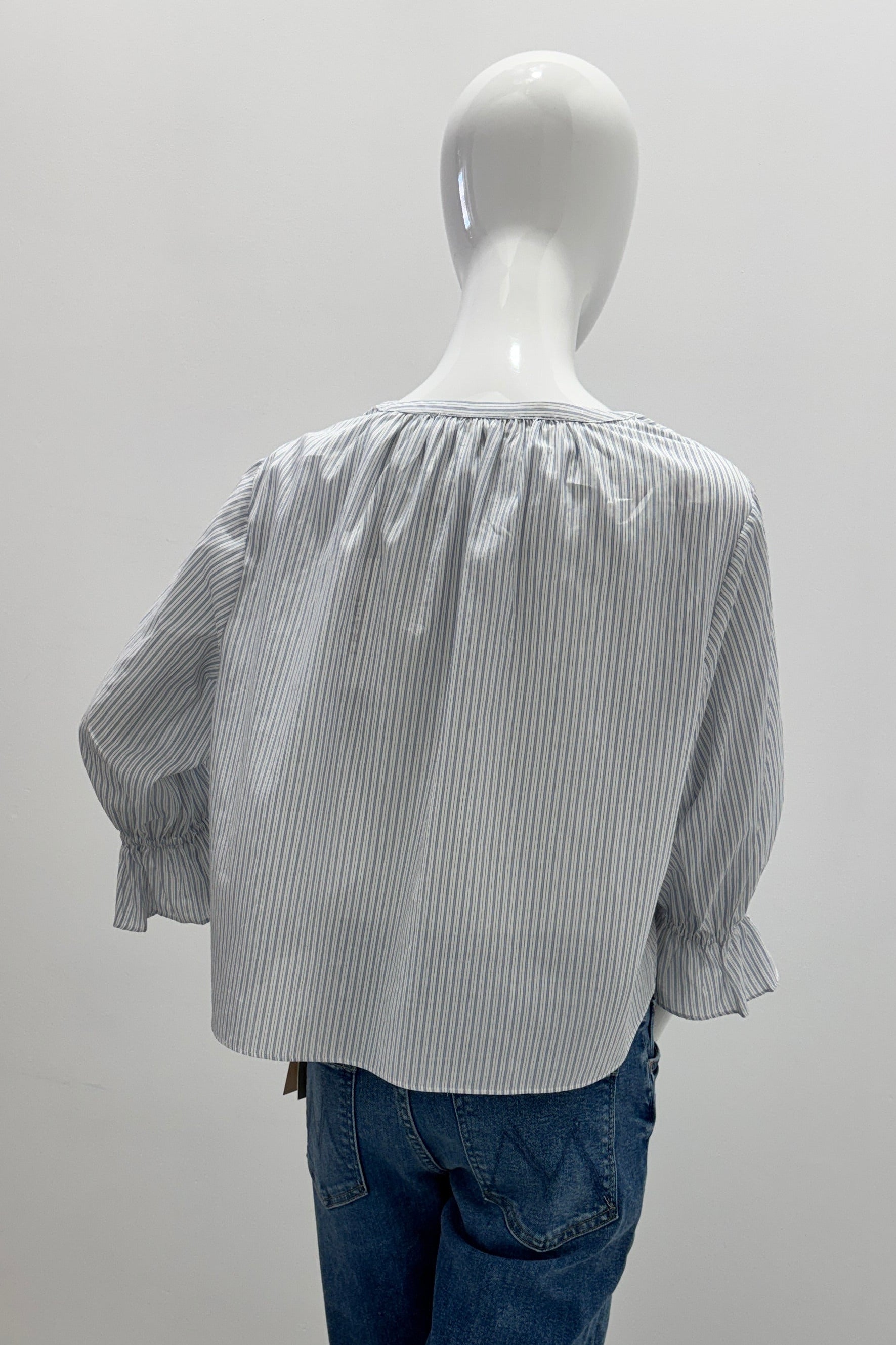 Frame The Poet Blouse Ocean Blue Multi