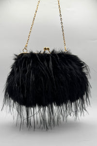 Tres Chic Pochette Fourrure Noire