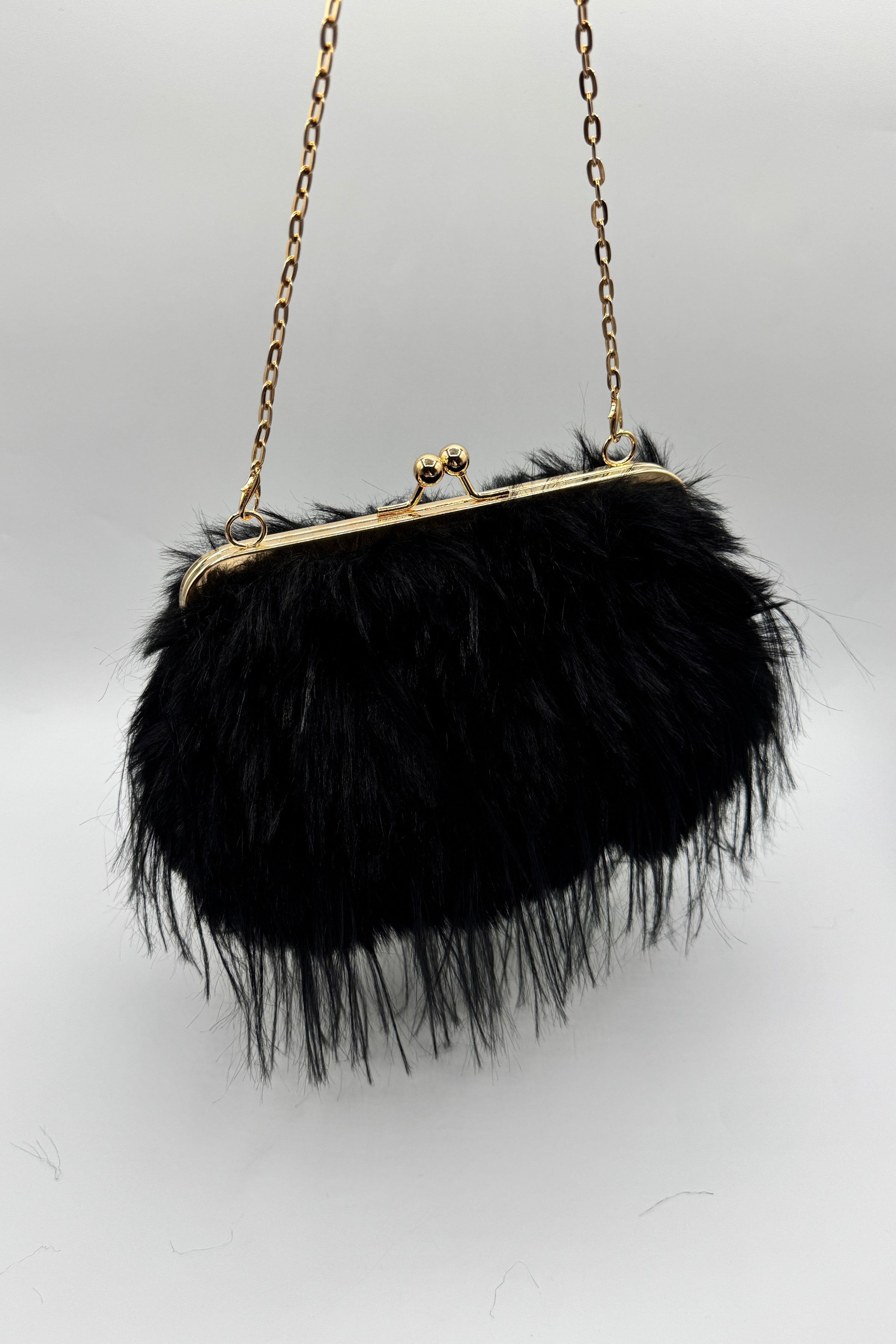 Tres Chic Pochette Fourrure Noire