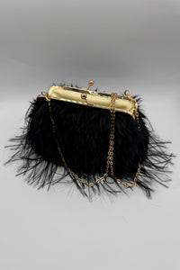 Tres Chic Pochette Fourrure Noire
