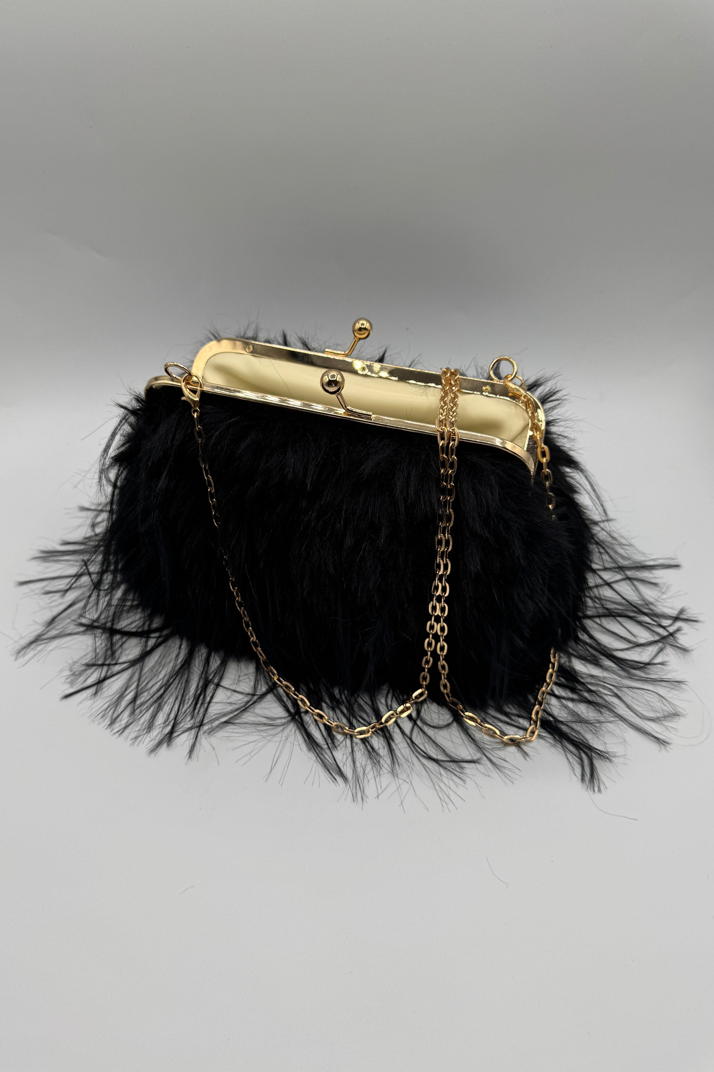 Tres Chic Pochette Fourrure Noire