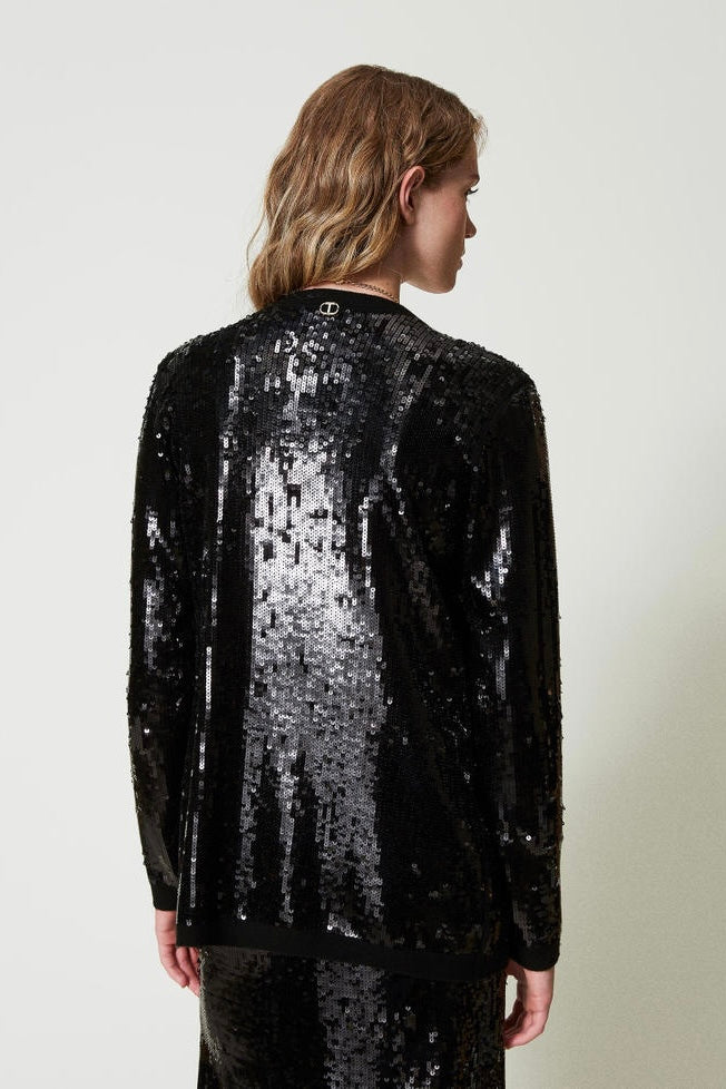 Twinset Sequin Double-Breasted Cardigan