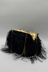 Tres Chic Pochette Fourrure Noire
