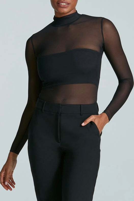 Commando Chic Mesh Long Sleeve Turtleneck