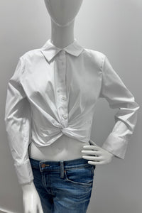 Alice + Olivia Phebe Twist Top Off-White