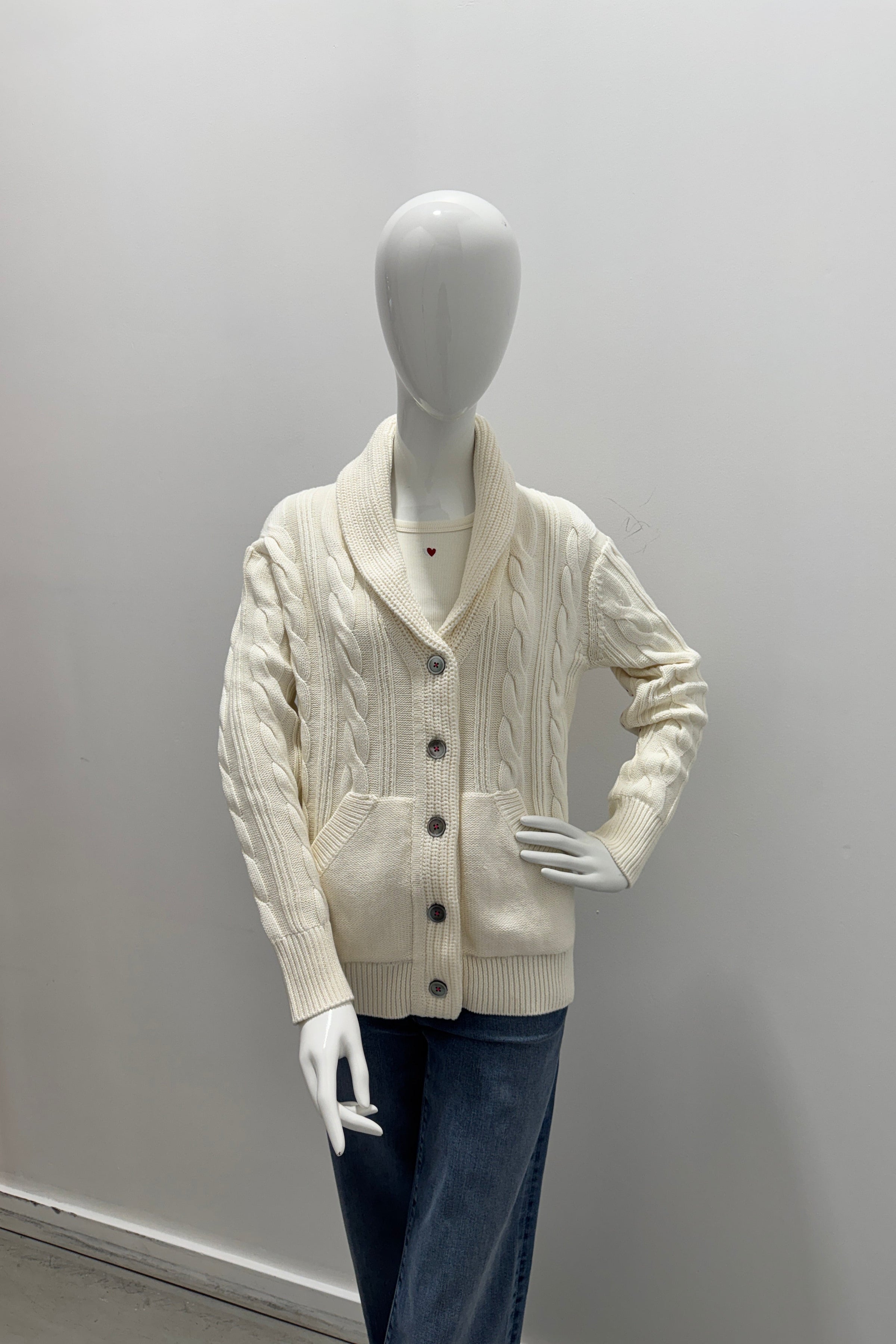 Kerri Rosenthal Cardigan Écharpe Helen Shawl Drapeau Canadien Écru