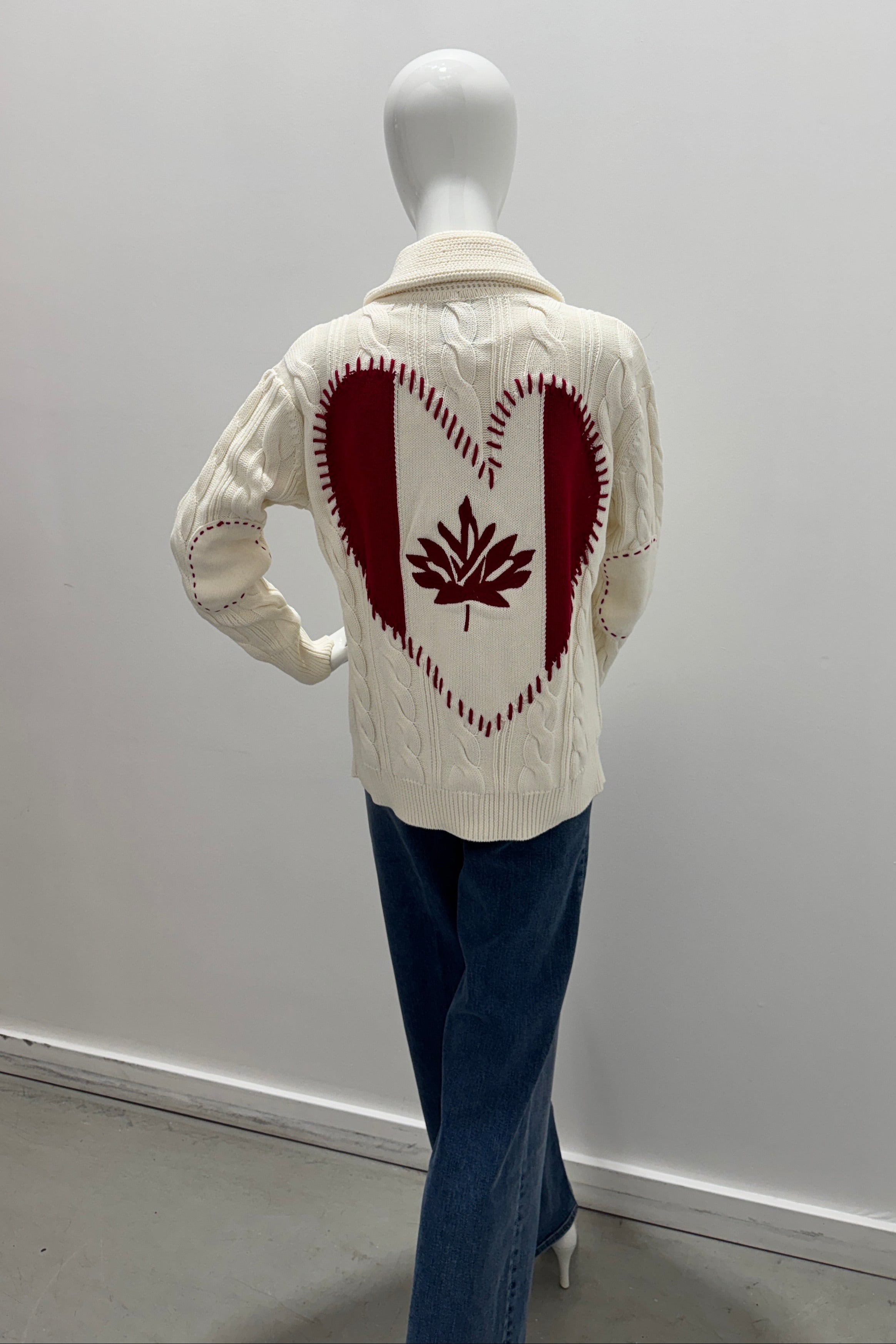 Kerri Rosenthal Cardigan Écharpe Helen Shawl Drapeau Canadien Écru