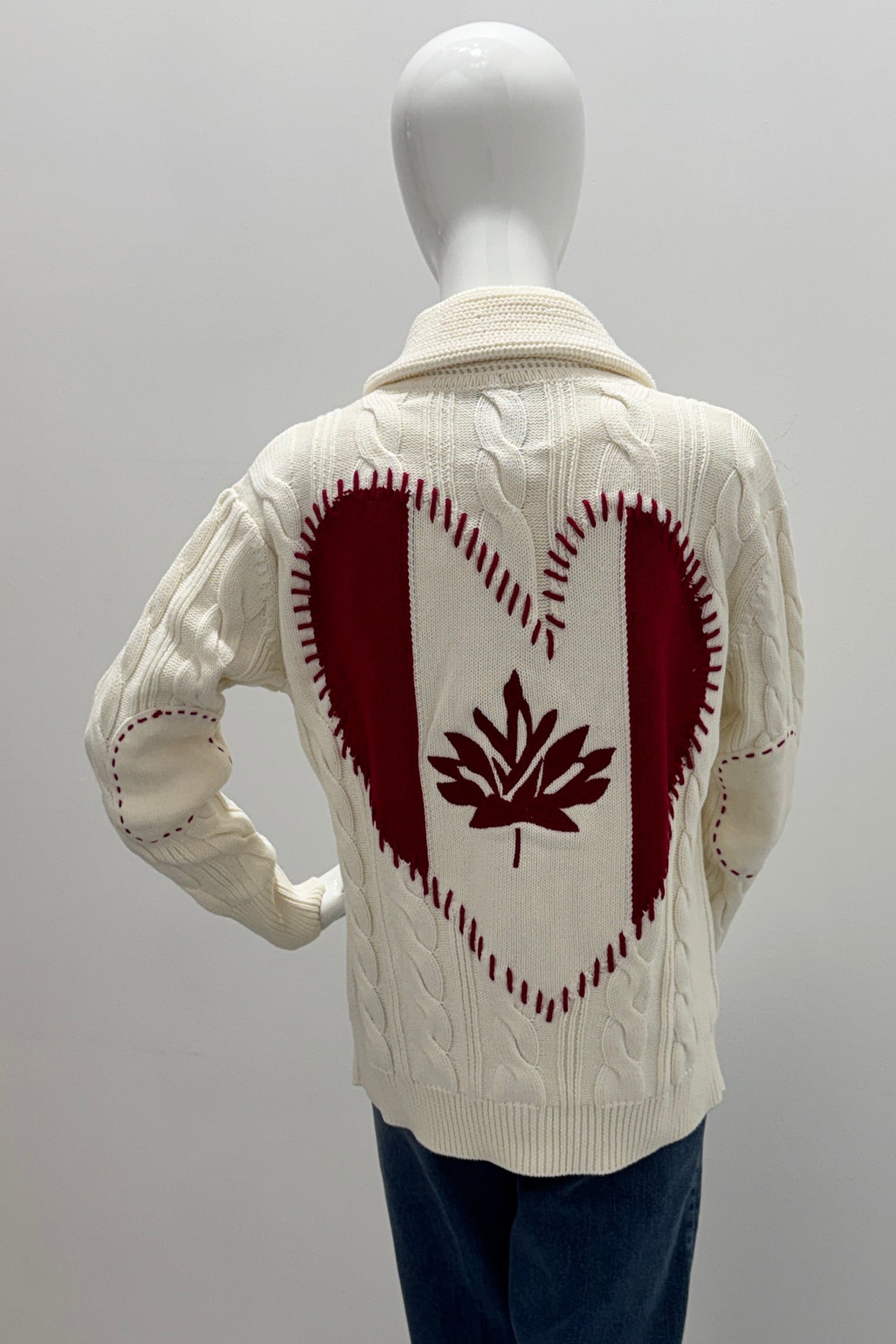 Kerri Rosenthal Cardigan Écharpe Helen Shawl Drapeau Canadien Écru