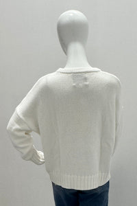 Kerry Rosenthal Boyfriend Maple Leaf Sweater White