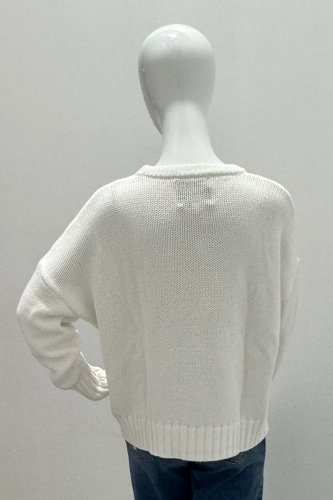 Kerry Rosenthal Boyfriend Maple Leaf Sweater White