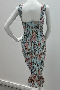 Hemant & Nandita Smocked Mini Dress Blue