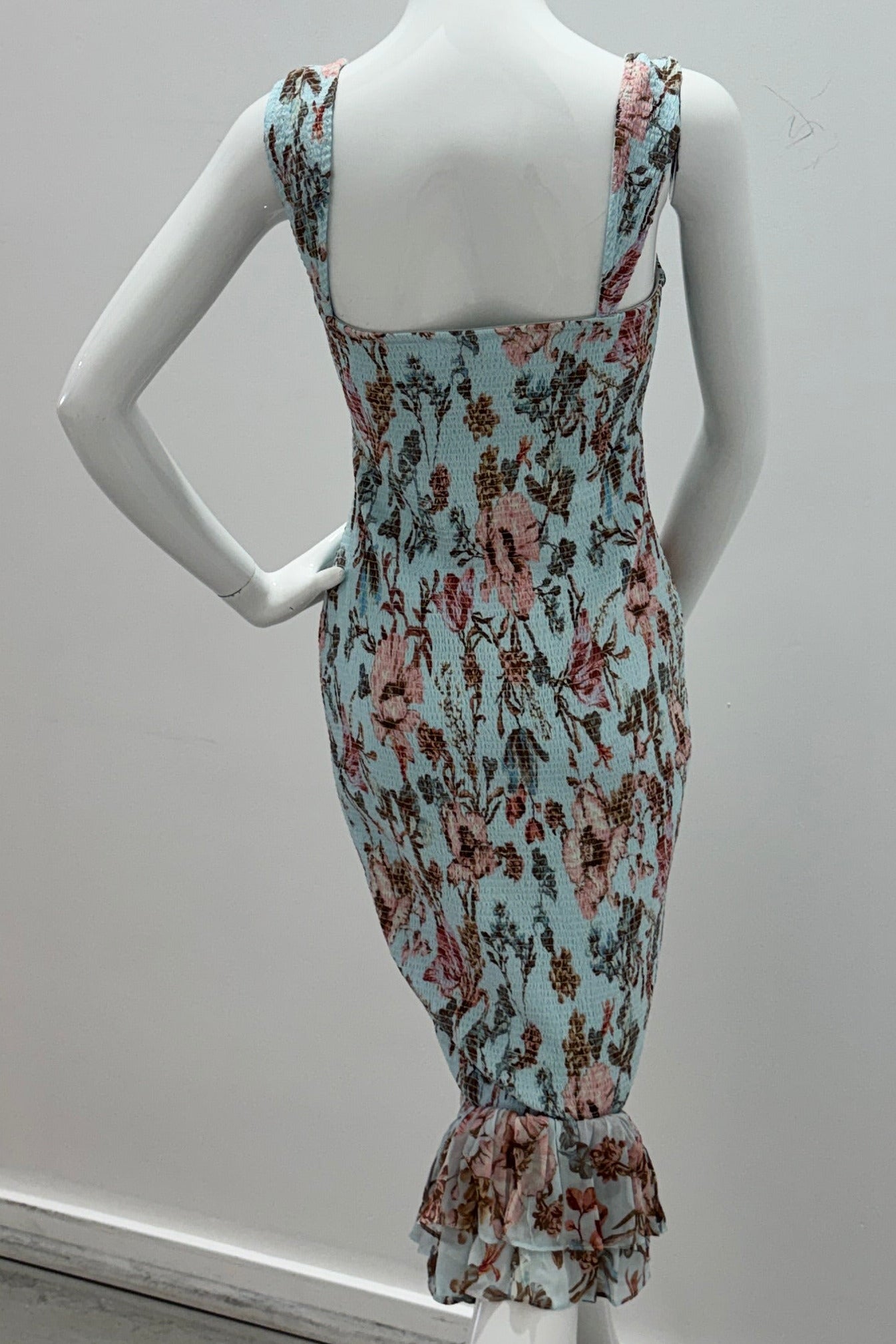 Hemant & Nandita Smocked Mini Dress Blue