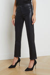 L'Agence Ginny Coated Jeans with Zipper Detail