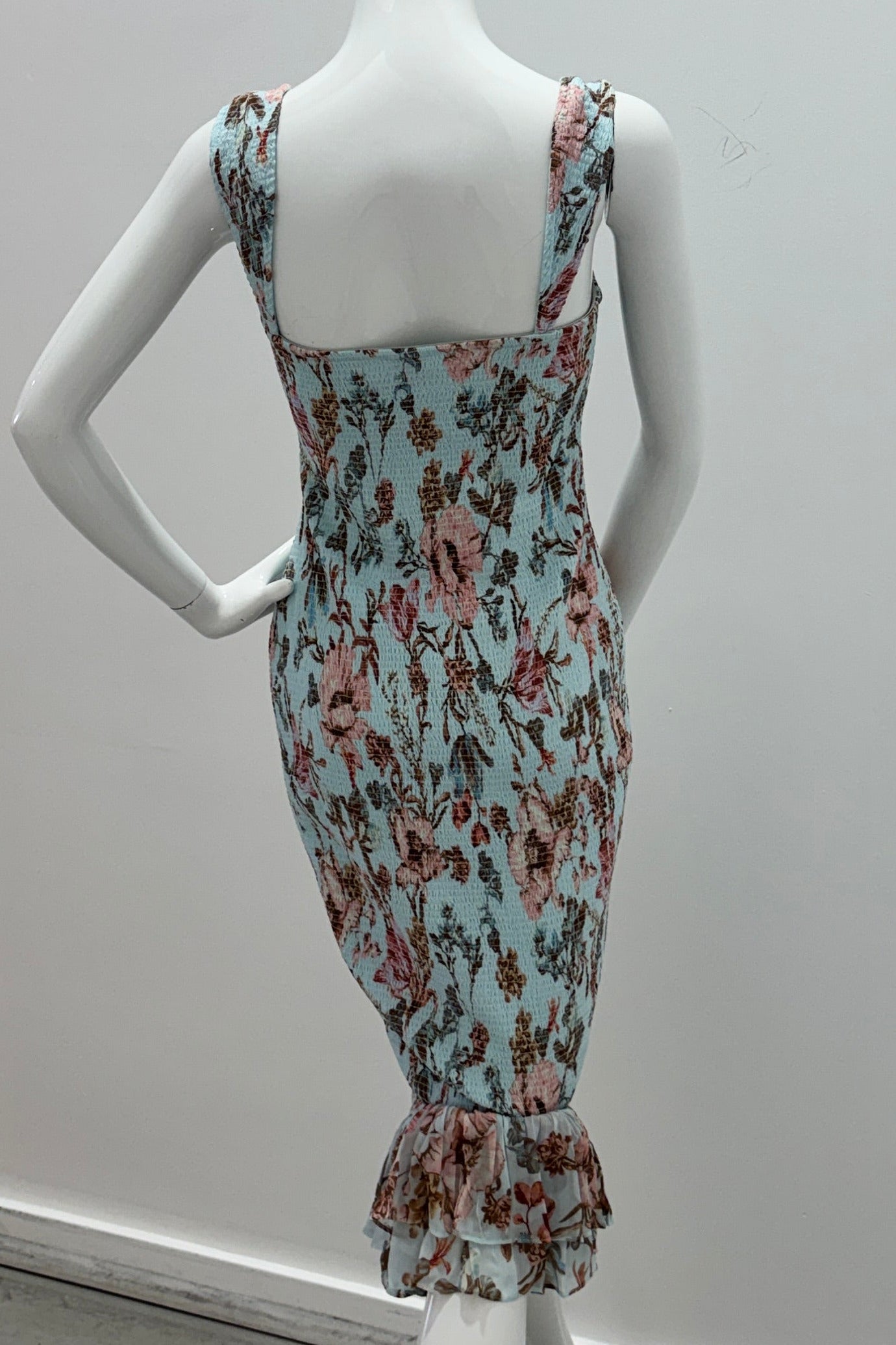 Hemant & Nandita Smocked Mini Dress Blue