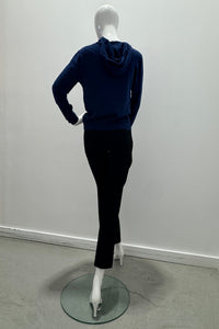 Majestic Filatures Sweat à capuche zippé en tricot de coton biologique à manches longues Blue Moon