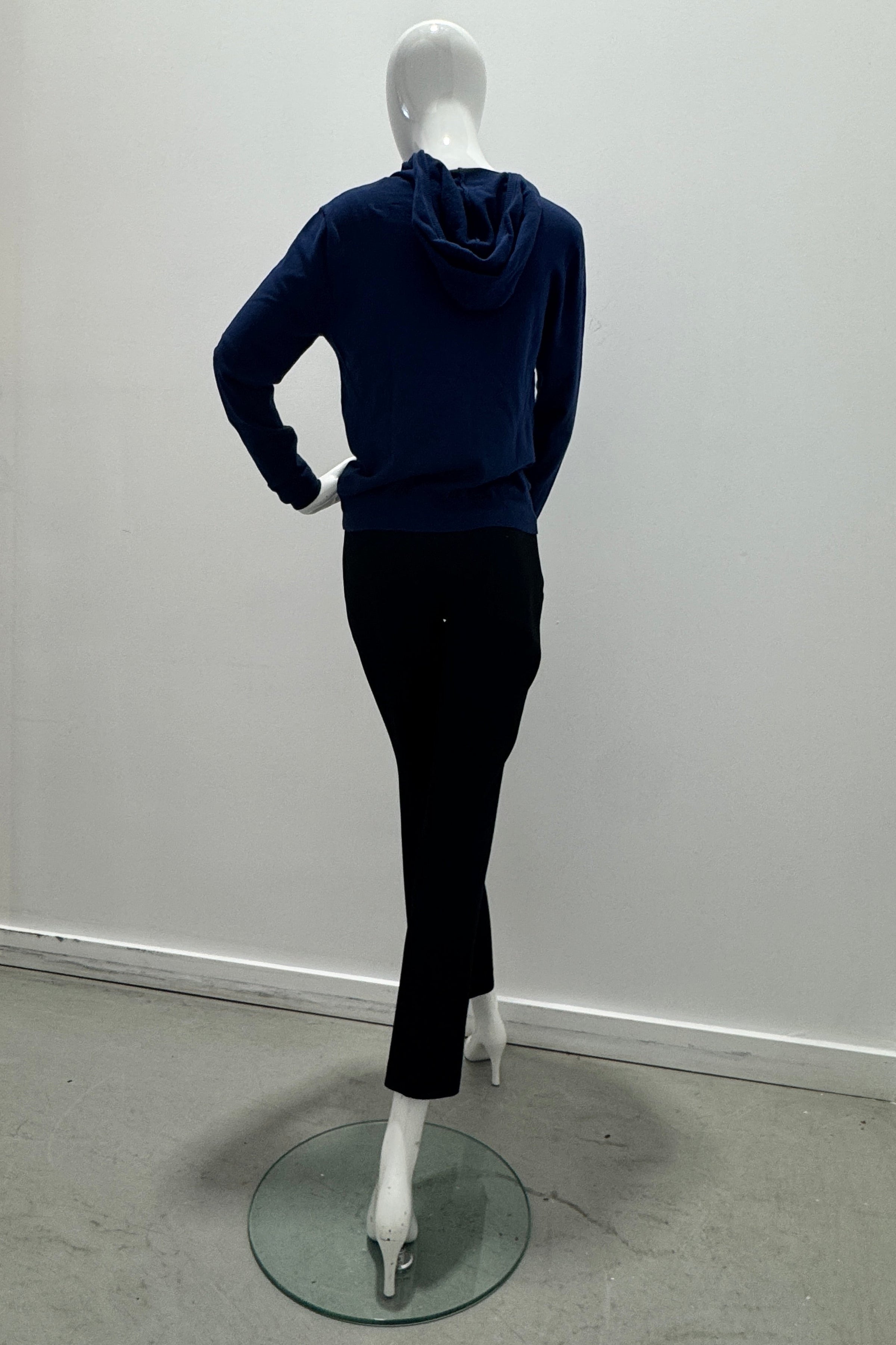 Majestic Filatures Sweat à capuche zippé en tricot de coton biologique à manches longues Blue Moon