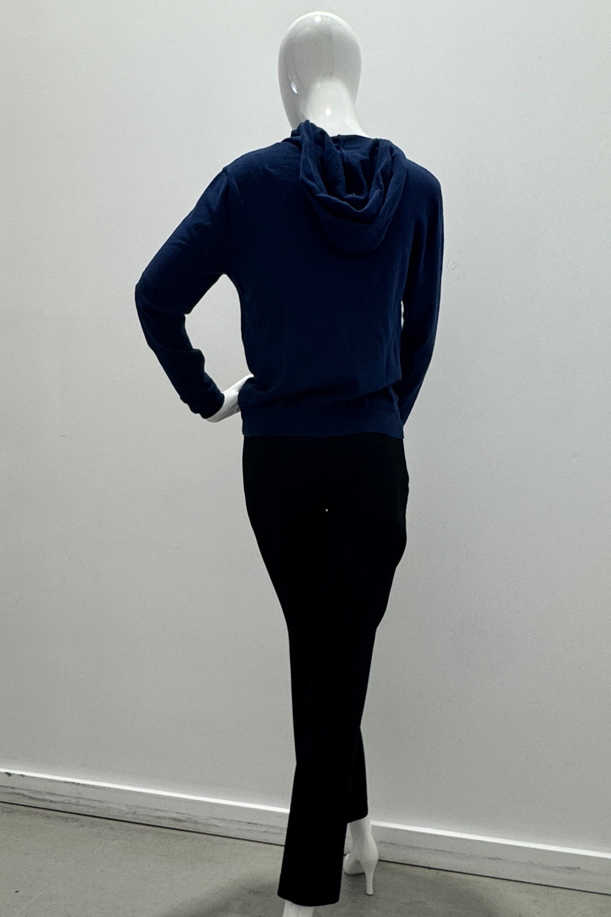 Majestic Filatures Sweat à capuche zippé en tricot de coton biologique à manches longues Blue Moon