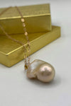 Ricki Goldstein Large Peach Freshwater Pearl Pendant