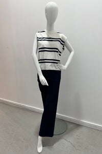 Majestic Filatures Organic Cotton Jersey Stripe Crewneck Milk
