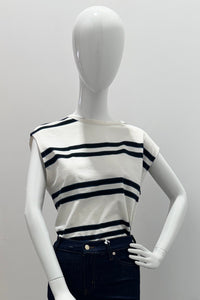 Majestic Filatures Organic Cotton Jersey Stripe Crewneck Milk